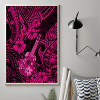 Hawaii Ukulele Canvas Wall Art Polynesian Pattern Pink Version LT01 - Polynesian Pride