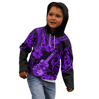 Hawaii Ukulele Kid Hoodie Polynesian Pattern Purple Version LT01 - Polynesian Pride