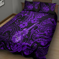 Hawaii Ukulele Quilt Bed Set Polynesian Pattern Purple Version LT01 - Polynesian Pride