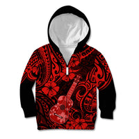Hawaii Ukulele Kid Hoodie Polynesian Pattern Red Version LT01 - Polynesian Pride