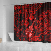 Hawaii Ukulele Shower Curtain Polynesian Pattern Red Version LT01 - Polynesian Pride