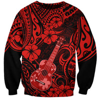 Hawaii Ukulele Sweatshirt Polynesian Pattern Red Version LT01 Unisex Red - Polynesian Pride