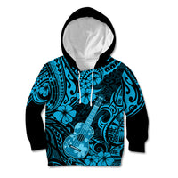 Hawaii Ukulele Kid Hoodie Polynesian Pattern Sky Blue Version LT01 Blue - Polynesian Pride