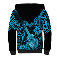 Hawaii Ukulele Sherpa Hoodie Polynesian Pattern Sky Blue Version LT01 - Polynesian Pride