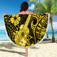 Hawaii Ukulele Beach Blanket Polynesian Pattern Yellow Version LT01 - Wonder Print Shop