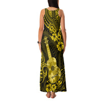 Hawaii Ukulele Family Matching Tank Maxi Dress and Hawaiian Shirt Polynesian Pattern Yellow Version LT01 - Polynesian Pride