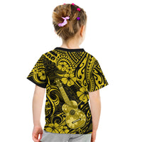 Hawaii Ukulele Kid T Shirt Polynesian Pattern Yellow Version LT01 - Polynesian Pride