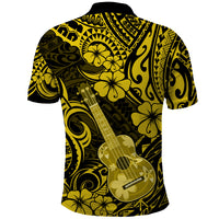 Hawaii Ukulele Polo Shirt Polynesian Pattern Yellow Version LT01 - Polynesian Pride