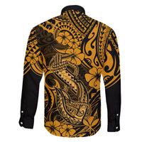 Hawaii Fish Hook Family Matching Puletasi Dress and Hawaiian Shirt Polynesian Pattern Gold Version LT01 - Polynesian Pride