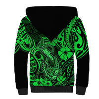 Hawaii Fish Hook Sherpa Hoodie Polynesian Pattern Green Version LT01 - Polynesian Pride