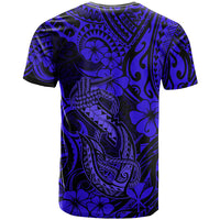 Hawaii Fish Hook T Shirt Polynesian Pattern Navy Blue Version LT01 - Polynesian Pride