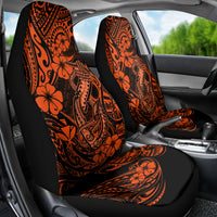 Hawaii Fish Hook Car Seat Cover Polynesian Pattern Orange Version LT01