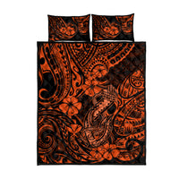 Hawaii Fish Hook Quilt Bed Set Polynesian Pattern Orange Version LT01
