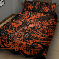 Hawaii Fish Hook Quilt Bed Set Polynesian Pattern Orange Version LT01