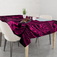 Hawaii Fish Hook Tablecloth Hibiscus Hawaii Tribal Tattoo Pink Version LT01 - Polynesian Pride