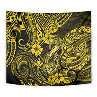 Hawaii Fish Hook Tapestry Hibiscus Hawaii Tribal Tattoo Yellow Version LT01 - Polynesian Pride