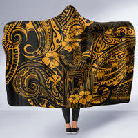 Hawaii King Kamehameha Hooded Blanket Polynesian Pattern Gold Version LT01 - Polynesian Pride