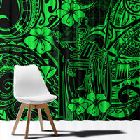 Hawaii King Kamehameha Window Curtain Polynesian Pattern Green Version LT01 - Polynesian Pride
