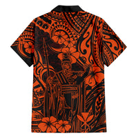 Hawaii King Kamehameha Hawaiian Shirt Polynesian Pattern Orange Version LT01 - Polynesian Pride