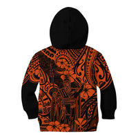 Hawaii King Kamehameha Kid Hoodie Polynesian Pattern Orange Version LT01 - Polynesian Pride