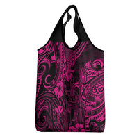 Hawaii King Kamehameha Grocery Bag Polynesian Pattern Pink Version