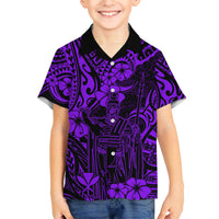 Hawaii King Kamehameha Hawaiian Shirt Polynesian Pattern Purple Version LT01 - Polynesian Pride