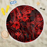 Hawaii King Kamehameha Beach Blanket Polynesian Pattern Red Version LT01 One Size 150cm Red - Wonder Print Shop