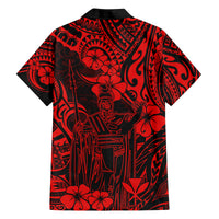 Hawaii King Kamehameha Family Matching Summer Maxi Dress and Hawaiian Shirt Polynesian Pattern Red Version LT01 - Polynesian Pride