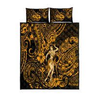 Hawaii Hula Girl Quilt Bed Set Polynesian Pattern Gold Version LT01 Gold - Polynesian Pride