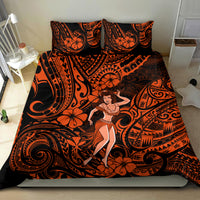 Hawaii Hula Girl Bedding Set Polynesian Pattern Orange Version LT01 - Polynesian Pride