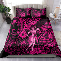 Hawaii Hula Girl Bedding Set Polynesian Pattern Pink Version LT01 - Polynesian Pride