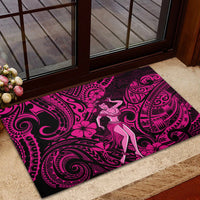 Hawaii Hula Girl Rubber Doormat Polynesian Pattern Pink Version LT01 - Polynesian Pride
