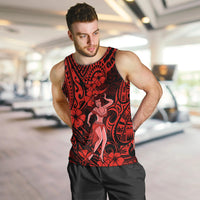 Hawaii Hula Girl Men Tank Top Hibiscus Hawaii Tribal Tattoo Red Version LT01 - Polynesian Pride