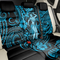 Hawaii Hula Girl Back Car Seat Cover Hibiscus Hawaii Tribal Tattoo Sky Blue Version