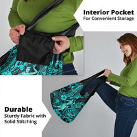 Hawaii Hula Girl Grocery Bag Hibiscus Hawaii Tribal Tattoo Turquoise Version