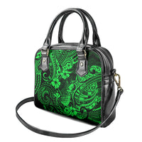 Hawaii Pineapple Shoulder Handbag Paradise Flowers Pacific With Green Polynesian Tribal LT01 - Polynesian Pride