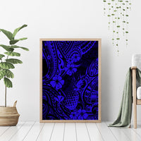 Hawaii Pineapple Canvas Wall Art Paradise Flowers Pacific With Navy Blue Polynesian Tribal LT01 - Polynesian Pride
