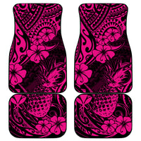 Hawaii Pineapple Car Mats Paradise Flowers Pacific With Pink Polynesian Tribal LT01 Pink - Polynesian Pride