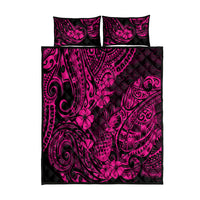 Hawaii Pineapple Quilt Bed Set Paradise Flowers Pacific With Pink Polynesian Tribal LT01 Pink - Polynesian Pride