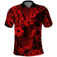 Hawaii Pineapple Polo Shirt Polynesian Pattern Red Version LT01 Red - Polynesian Pride