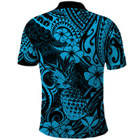 Hawaii Pineapple Polo Shirt Polynesian Pattern Sky Blue Version LT01 - Polynesian Pride