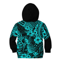 Hawaii Pineapple Kid Hoodie Polynesian Pattern Turquoise Version LT01 - Polynesian Pride