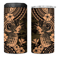 Hawaii Pineapple 4 in 1 Can Cooler Tumbler Polynesian Pattern Yellow Version