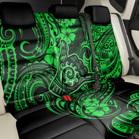 Hawaii Shaka Sign Back Car Seat Cover With Polynesian Hibiscus Green Unique