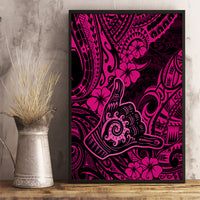 Hawaii Shaka Sign Canvas Wall Art With Polynesian Hibiscus Pink Unique LT01 - Polynesian Pride