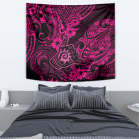 Hawaii Shaka Sign Tapestry With Polynesian Hibiscus Pink Unique LT01 - Polynesian Pride