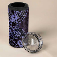 Hawaii Shaka Sign 4 in 1 Can Cooler Tumbler Polynesian Pattern Purple Version