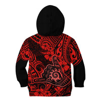Hawaii Shaka Sign Kid Hoodie Polynesian Pattern Red Version LT01 - Polynesian Pride