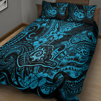 Hawaii Shaka Sign Quilt Bed Set Polynesian Pattern Sky Blue Version LT01 - Polynesian Pride