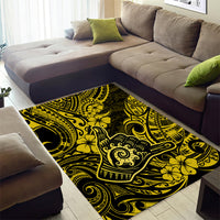 Hawaii Shaka Sign Area Rug Polynesian Pattern Yellow Version LT01 - Polynesian Pride